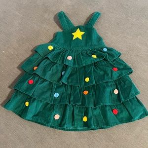 Christmas Tree Pinafore by Baby Boden. Size 9-12m